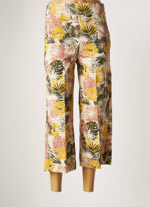 Pantalon 7/8 tissage popeline taille normale beige KOCCA femme