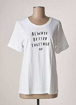 T-shirt sérigraphie manches courtes blanc DENIM HUNTER femme