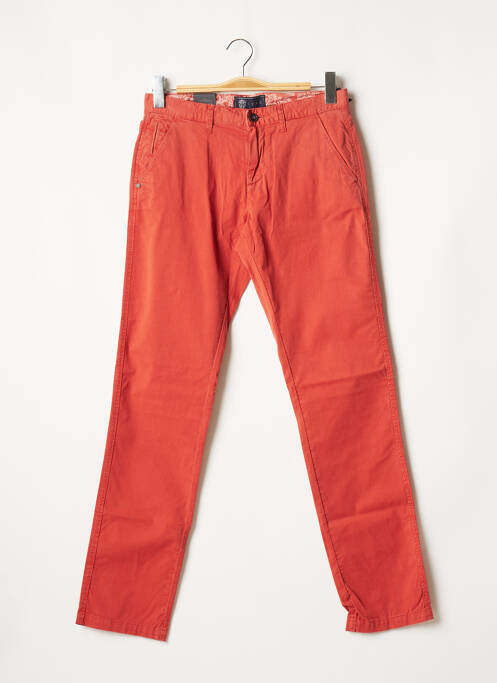 Pantalon chino stretch taille normale orange IZAC homme