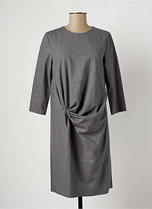 Robe mi-longue manches 3/4 manches 3/4 gris KNOTT femme