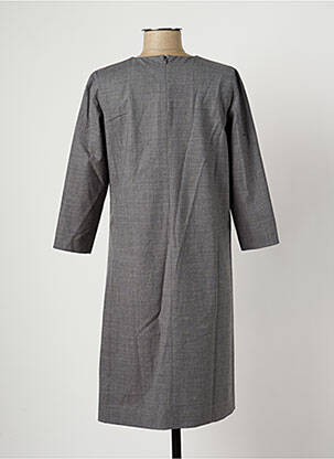 Robe mi-longue manches 3/4 manches 3/4 gris KNOTT femme
