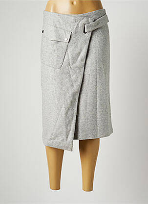 Jupe mi-longue stretch gris FILIPPA K femme