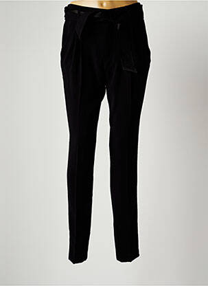 Pantalon droit tissage crêpe taille normale noir BARBARA BUI femme