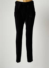 Pantalon droit tissage crêpe taille normale noir BARBARA BUI femme