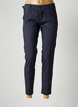 Pantalon chino fermeture zippée sous rabat boutonné taille normale bleu FIVE femme