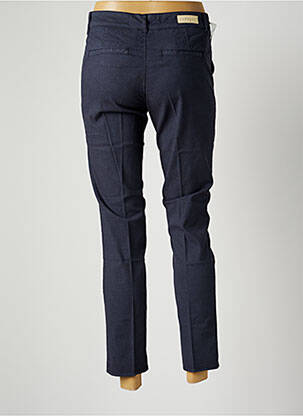 Pantalon chino fermeture zippée sous rabat boutonné taille normale bleu FIVE femme