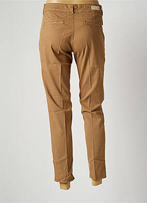 Pantalon chino fermeture zippée sous rabat boutonné taille normale marron FIVE femme
