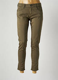 Pantalon slim broderie rivets taille normale vert FIVE femme