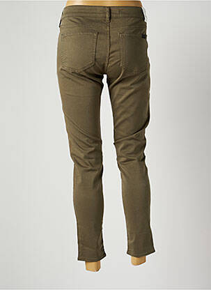 Pantalon slim broderie rivets taille normale vert FIVE femme