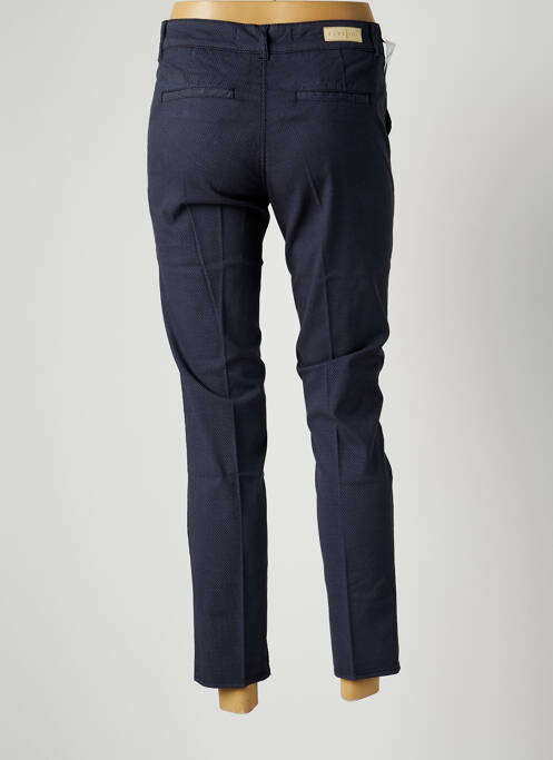 Pantalon chino fermeture zippée sous rabat boutonné taille normale bleu FIVE femme