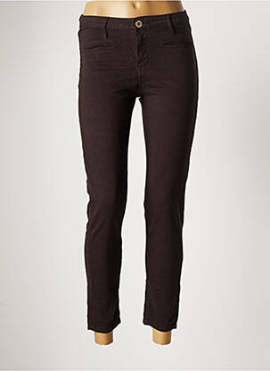 Pantalon slim taille élastique taille normale marron DENIM STUDIO femme
