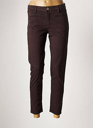 Pantalon slim taille élastique taille normale marron DENIM STUDIO femme