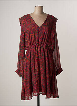 Robe mi-longue manches longues manches longues rouge GRACE & MILA femme