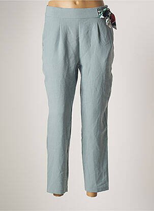 Pantalon droit bleu YUKA pour femme