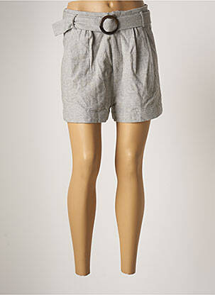 Short fermeture zippée sous rabat boutonné taille normale gris ORFEO femme