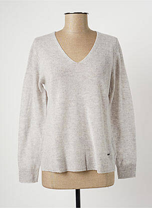 Pull col v manches longues gris FELINO femme