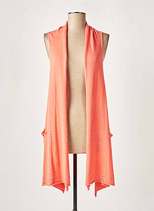 Gilet sans manche poches orange ALLUDE femme
