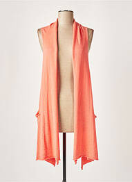 Gilet sans manche poches orange ALLUDE femme