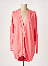 Gilet manches longues resserrée sur le bas rose ALLUDE femme