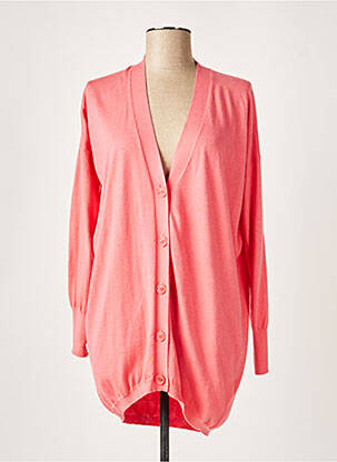 Gilet manches longues resserrée sur le bas rose ALLUDE femme