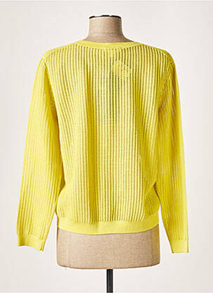 Gilet manches longues col rond jaune PAULE KA femme