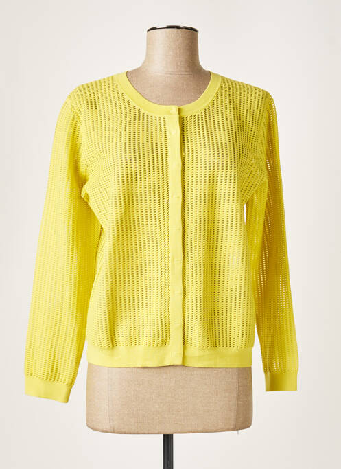 Gilet manches longues resserrée sur le bas jaune PAULE KA femme