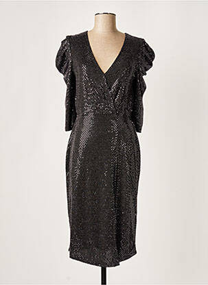 Robe mi-longue manches 3/4 manches 3/4 noir SET femme