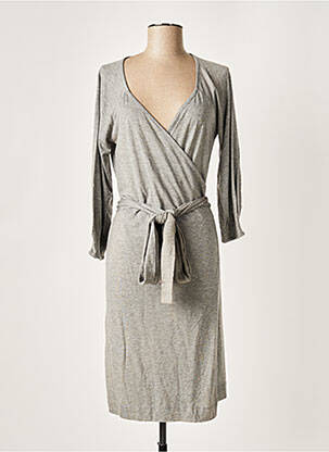 Robe mi-longue manches 3/4 manches 3/4 gris ET VOUS femme