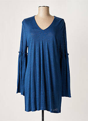 Robe courte manches longues manches longues bleu ALLUDE femme