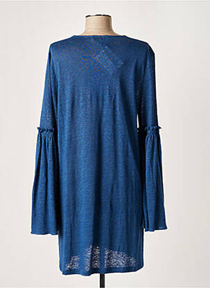 Robe courte manches longues manches longues bleu ALLUDE femme