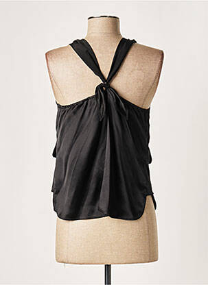 Top coupe cintrée fines bretelles noir PAULE KA femme