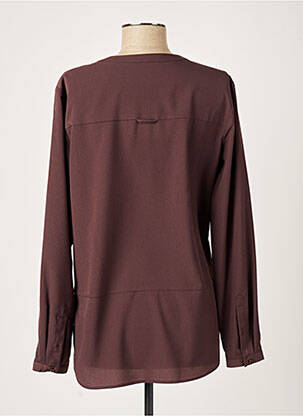 Tunique manches longues tissage crêpe marron SET femme