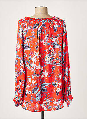Blouse imprimé fleurs manches longues rouge IVI femme