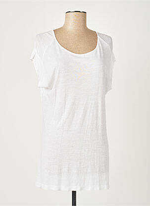 Tunique manches courtes tissage jersey blanc ALLUDE femme