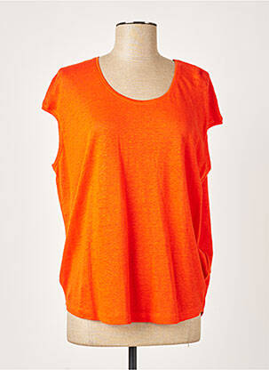 T-shirt col rond manches courtes orange SET femme