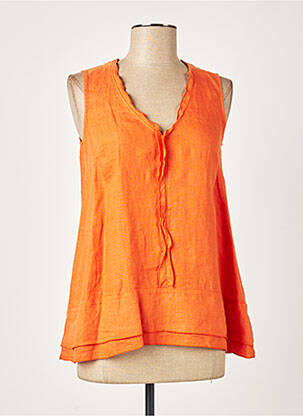Blouse col v sans manche orange ROSSO 35 femme