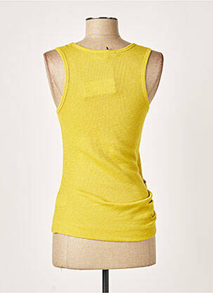 Débardeur tissage côtelé sans manche jaune CARVEN femme