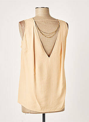 Top tissage crêpe sans manche beige PATRIZIA PEPE femme