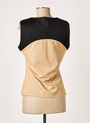 Top tissage jersey sans manche beige PAULE KA femme