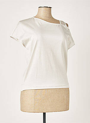 Top tissage jersey manches courtes gris FABIANA FILIPPI femme