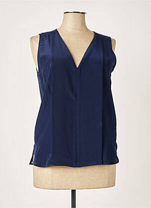 Blouse tissage crêpe sans manche bleu PAUL SMITH femme