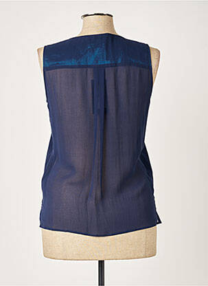 Blouse tissage crêpe sans manche bleu PAUL SMITH femme