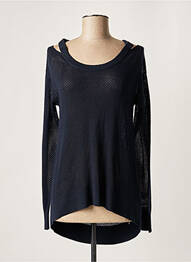 Pull tunique maille ajourée manches longues bleu MICHAEL KORS femme