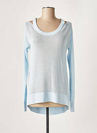 Pull tunique maille ajourée manches longues bleu MICHAEL KORS femme
