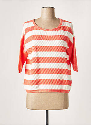Pull stretch manches courtes rose JARDIN DES ORANGERS femme