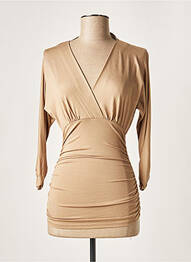 Top tissage jersey manches 3/4 beige PAULE KA femme