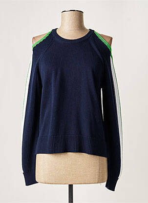 Pull finition bords-côtes manches longues bleu ICEBERG femme