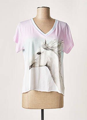 T-shirt imprimé fantaisie manches courtes rose WILDFOX femme