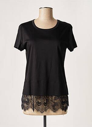 Blouse col rond manches courtes noir CARVEN femme