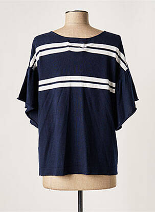 Pull coupe droite manches longues bleu ALLUDE femme